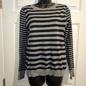 Express Black and Gray Striped Women's Sweater